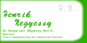 henrik negyessy business card