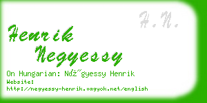 henrik negyessy business card